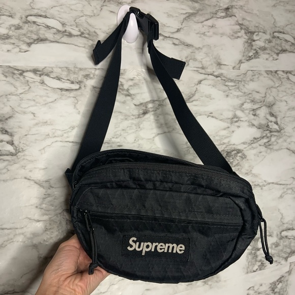 supreme waist bag over shoulder